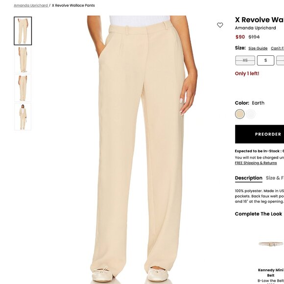 NWOT - Amanda Uprichard x Revolve Wallace Pants - sz M - Color Earth - Picture 1 of 5